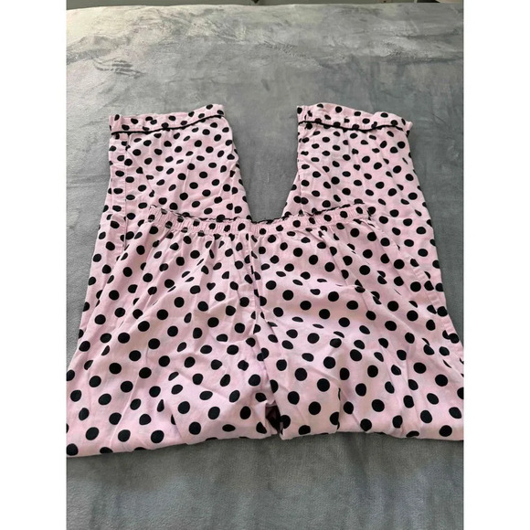 Victoria's Secret Pink Black Polka Dot Elastic Waistband Pajama bottom Long Size - Picture 4 of 7